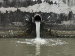 Waste pipe or drainage polluting environment