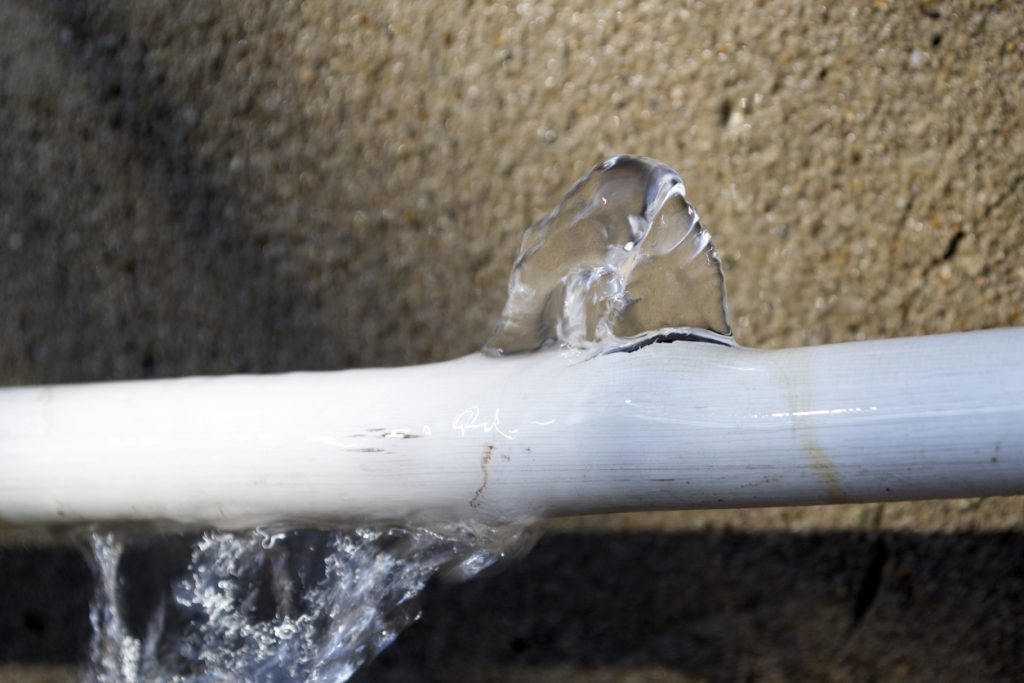 frozen pipes can leave cracks behind