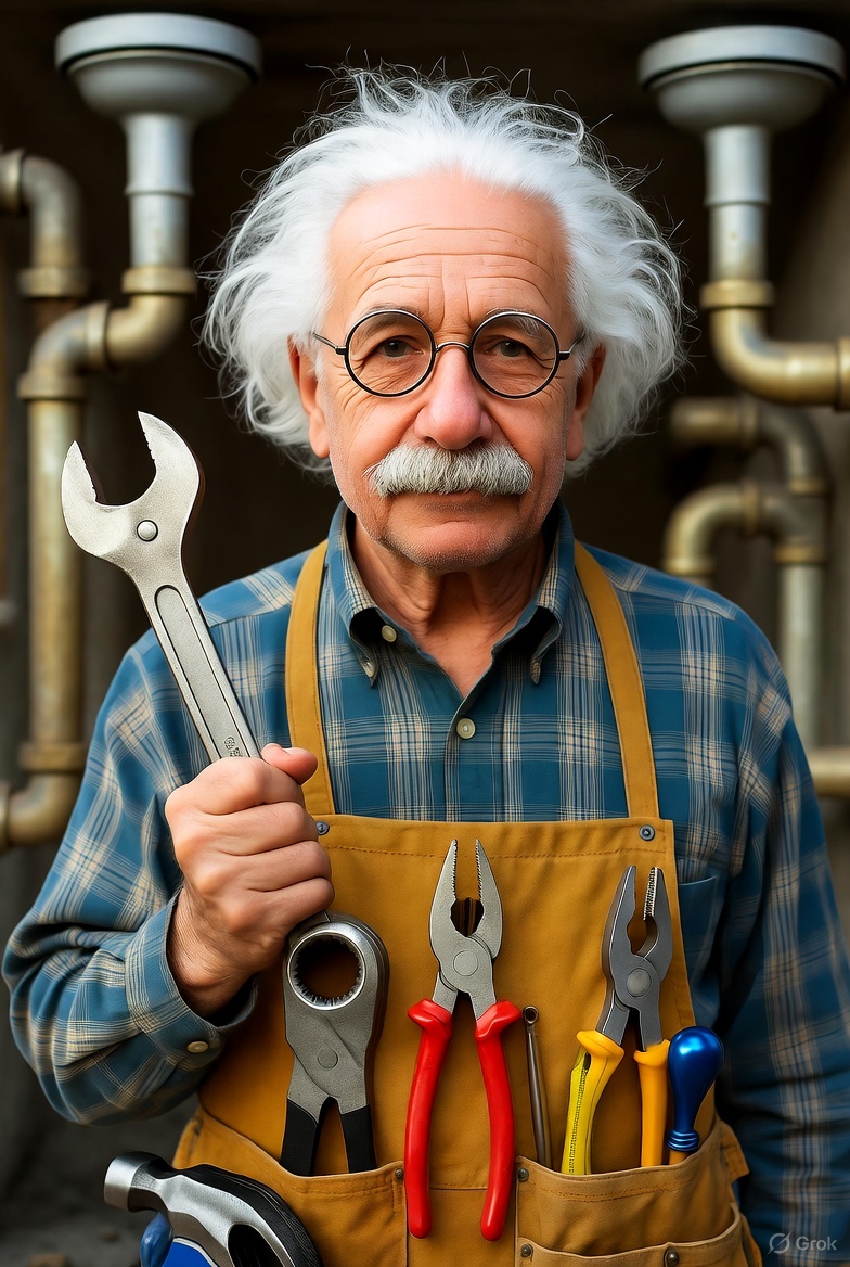 Einstein as a plumber as he would have wanted it