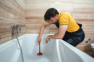clearing a bathtub clog