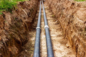 Sewer lines in the yard