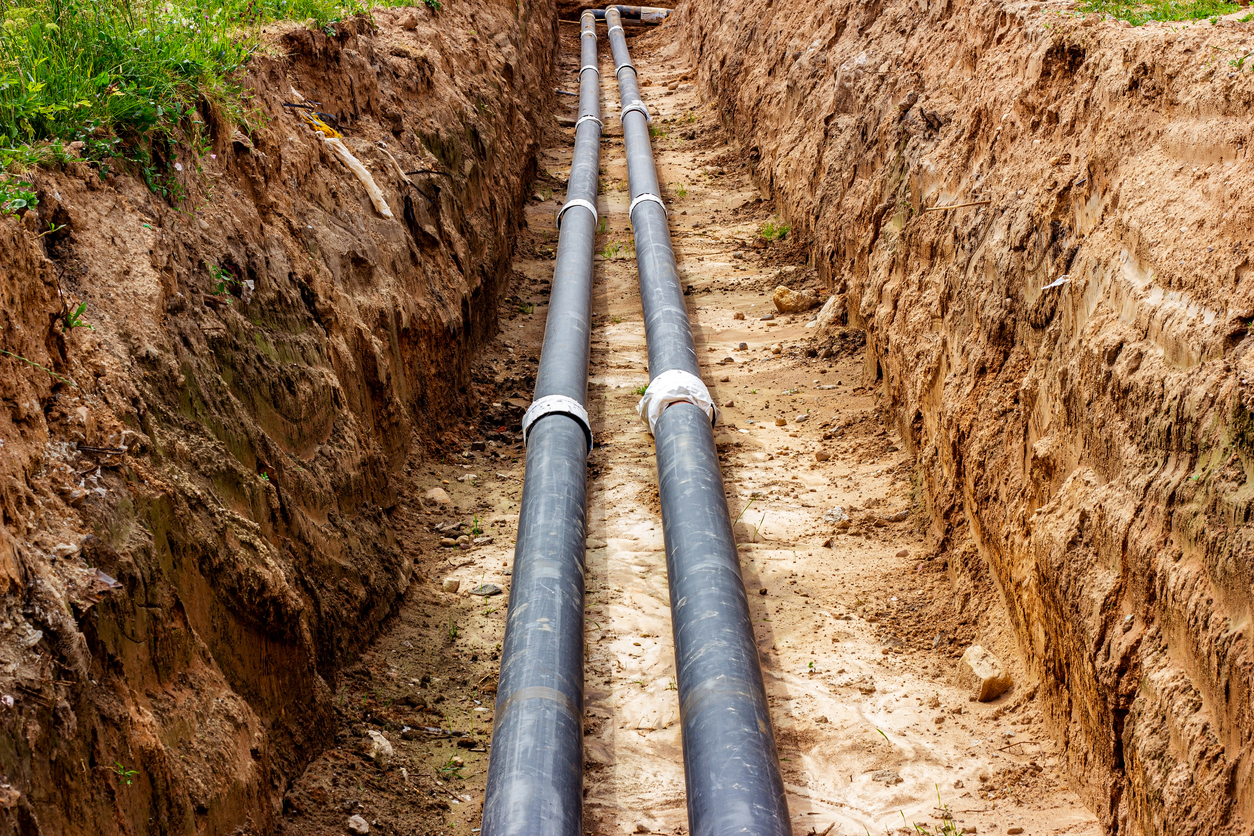 Sewer lines in the yard